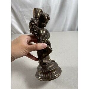 VTG Accurate Brass Cast Iron Lamp Part Center Spacer Cherub Angel Ornate #84